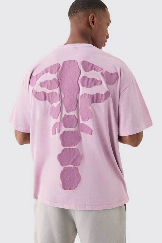 Oversize T-Shirt mit Skelett-Print