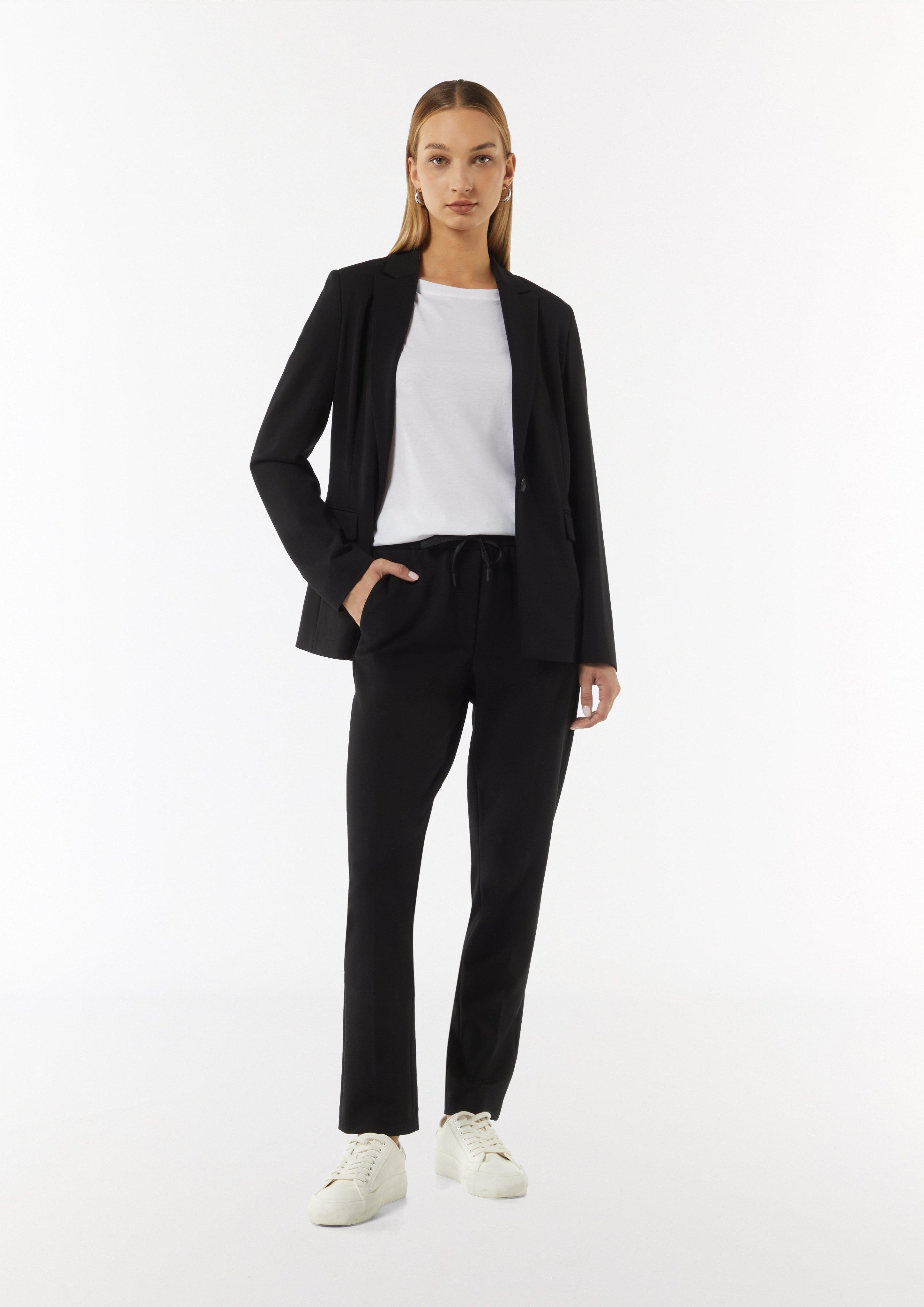 Blazer aus Jersey mit Reverskragen - schwarz
