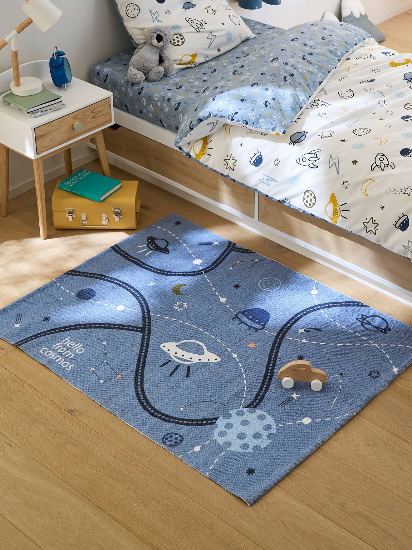 Vertbaudet Kinder Spielteppich WELTALL - blau