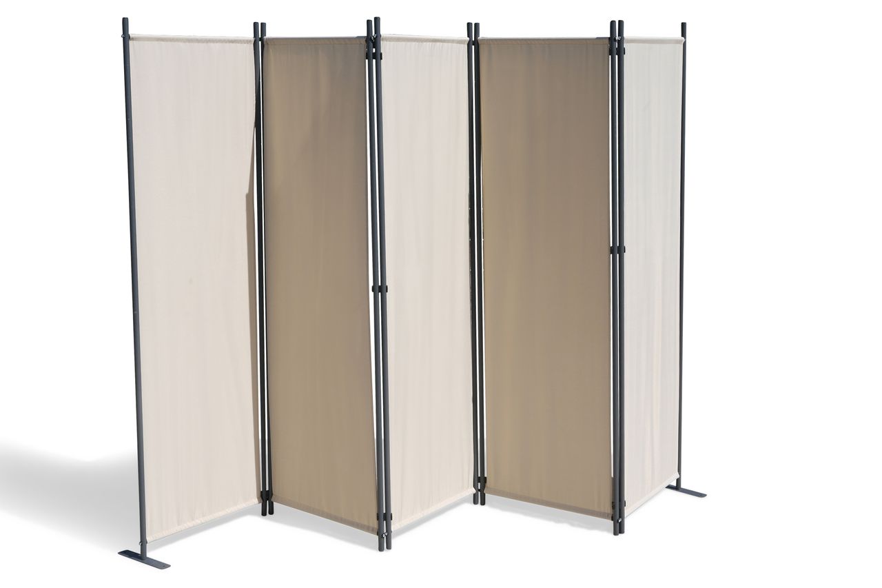 Grasekamp Paravent 5 teilig Beige 268 x 167 cm Raumteiler Trennwand Sichtschutz