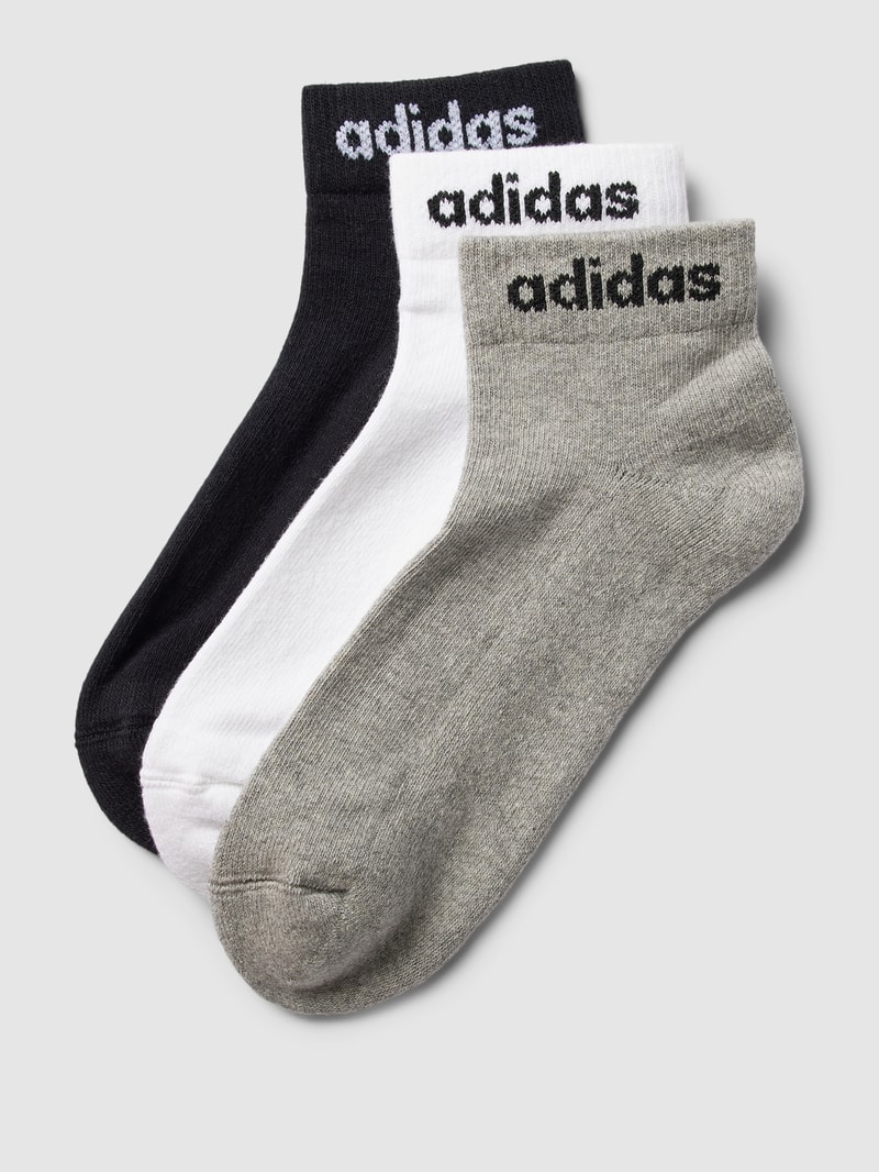Socken mit Label-Detail im 3er-Pack in mittelgrau