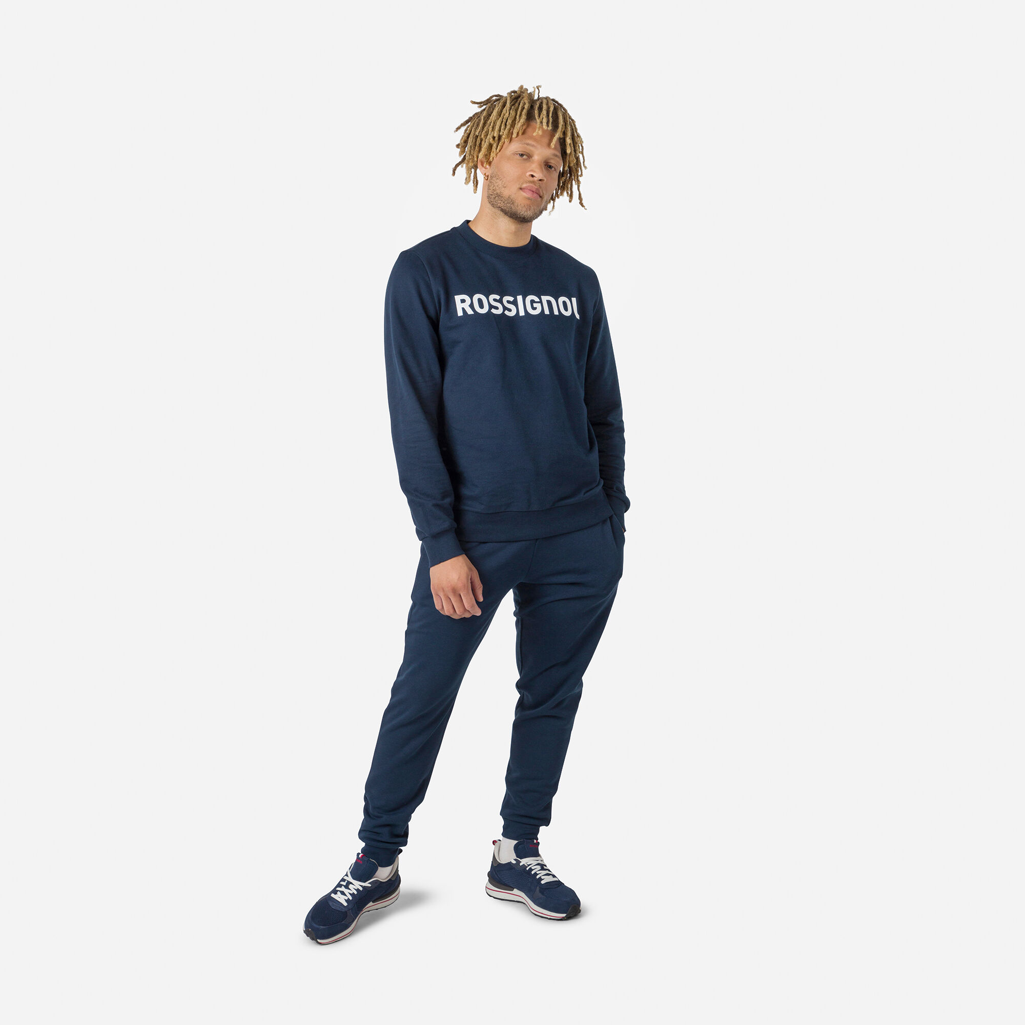 Sweat en coton à col rond Logo Homme