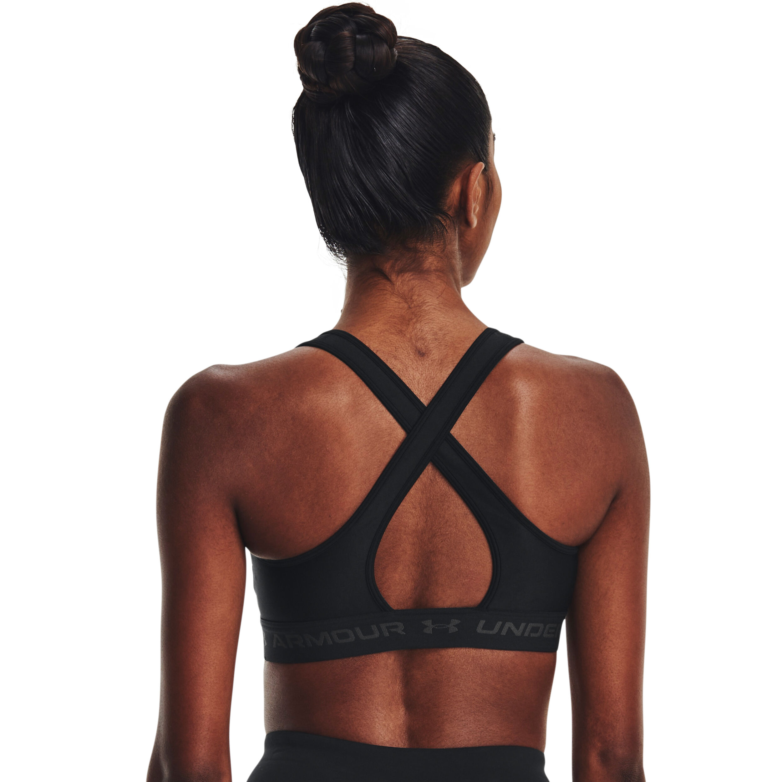 Crossback Mid Sport-BH Damen - Schwarz, Grau