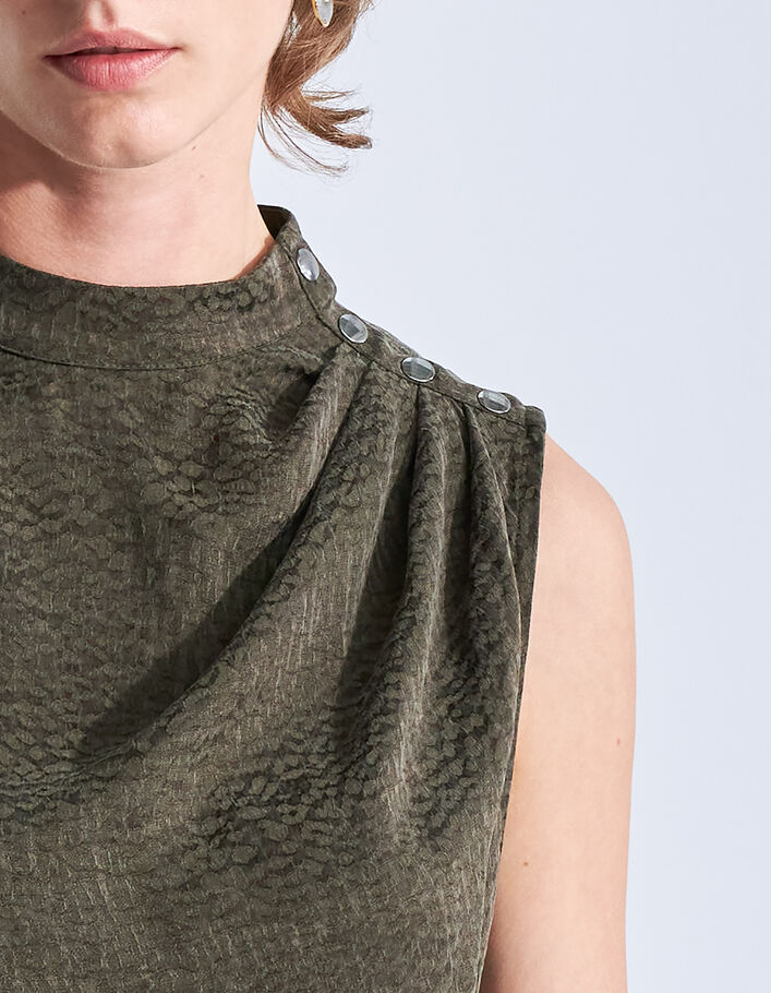 Top lichen jacquard motif army vibes Femme