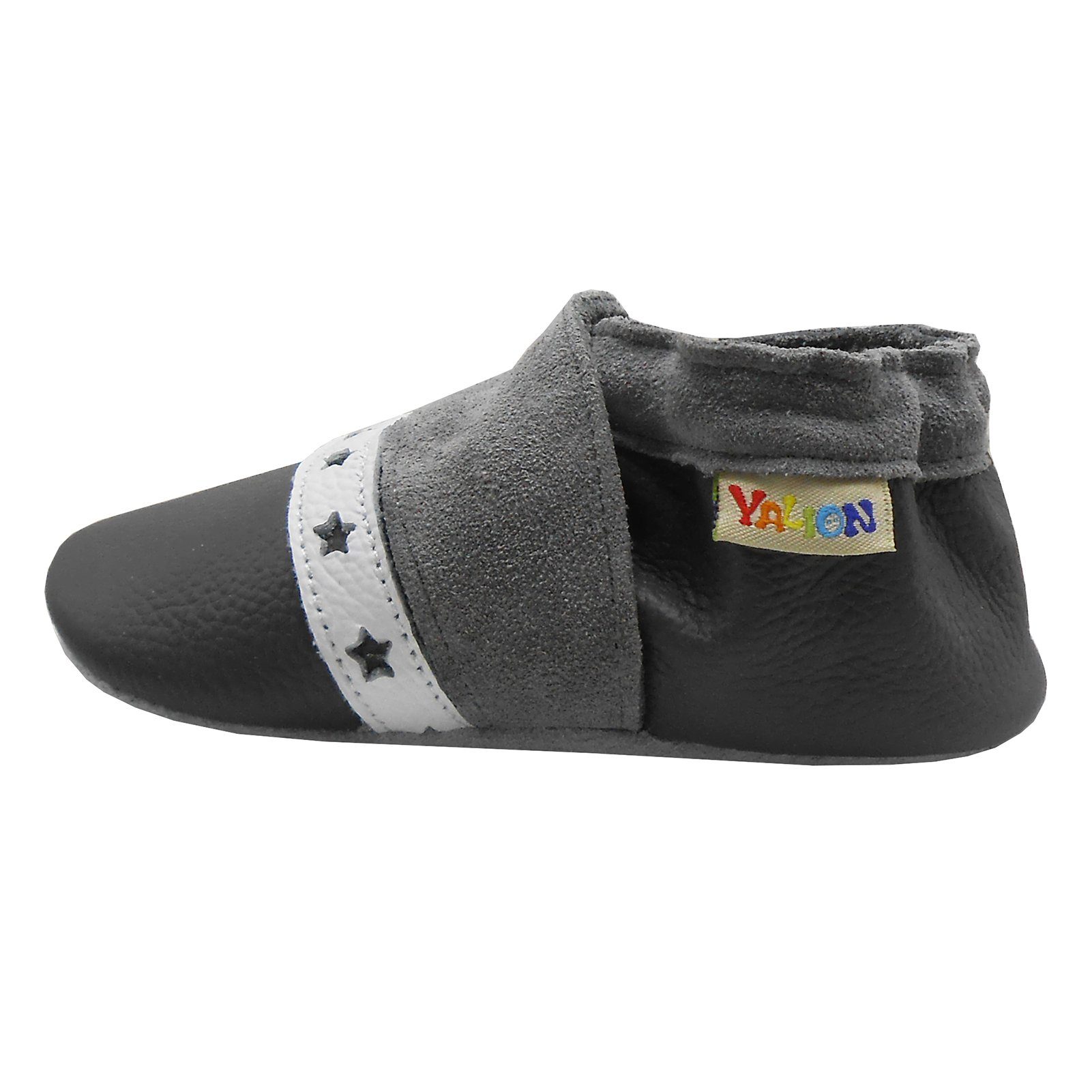 Yalion Weiche Leder Lauflernschuhe Hausschuhe Lederpuschen Krabbelschuh elastisch