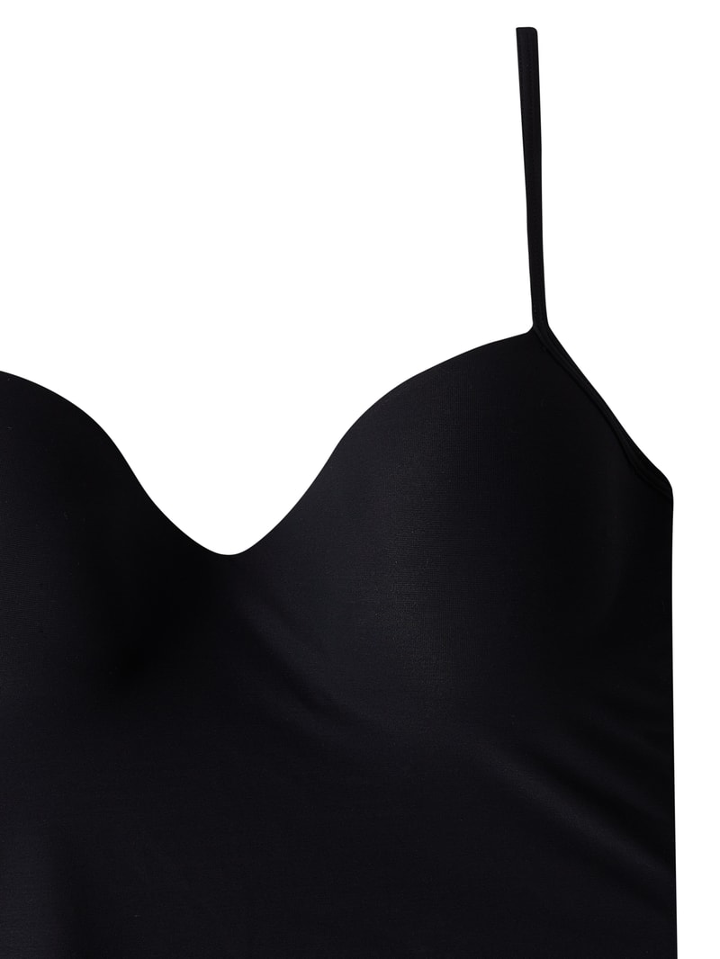 Unterhemd im 2-in-1-Look Modell 'Allure'- wattiert in schwarz