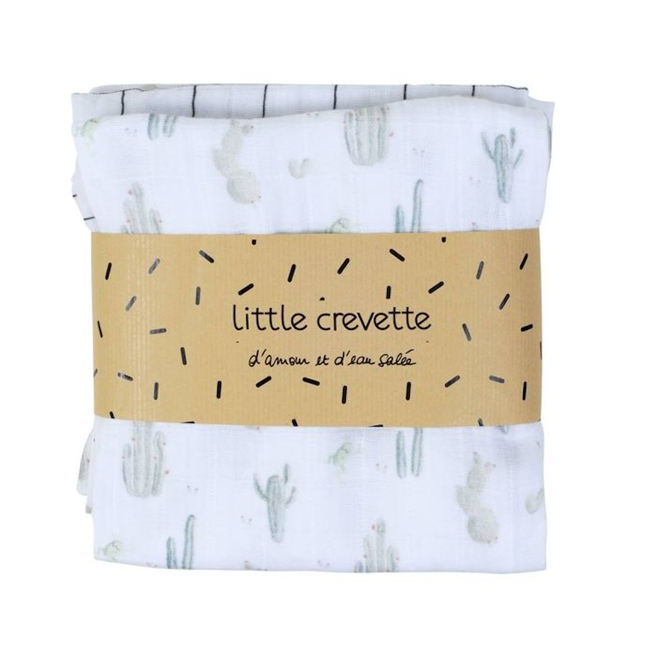 Lot de 3 langes en coton bio* Cactus vert