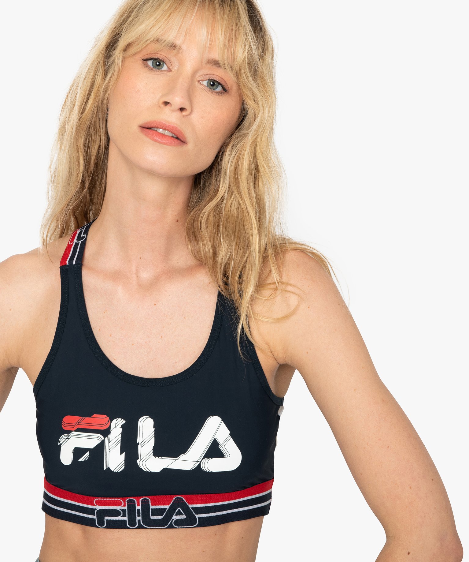 Brassière femme avec bretelles croisées dans le dos - Fila bleu | GEMO
