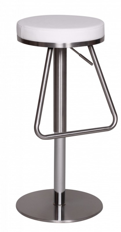 Wohnling Barhocker Wohnling Durable M6 Edelstahl gebürstet Weiß