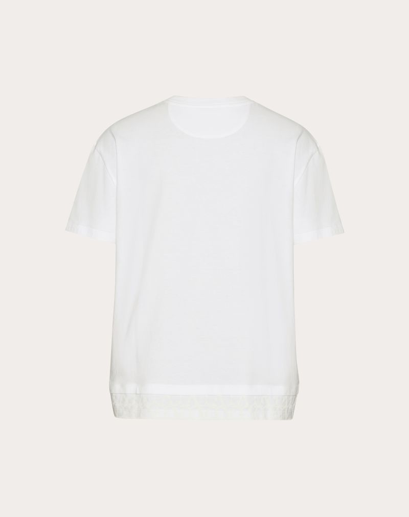 Camiseta de algodão com detalhe iconográfico em toile
