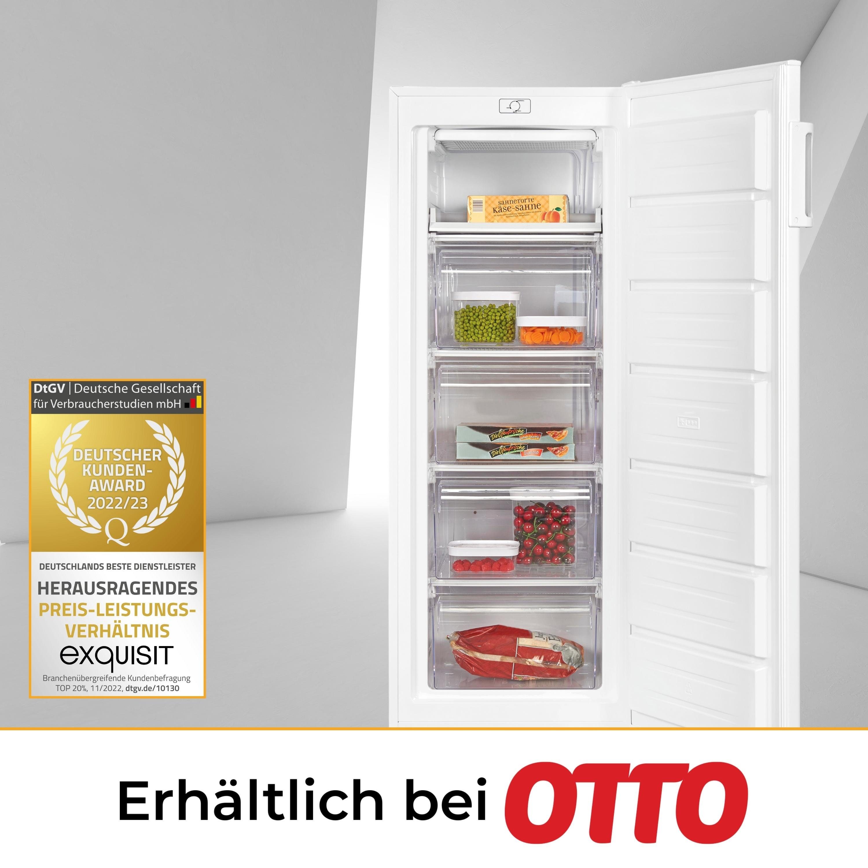 exquisit Gefrierschrank GS5230-H-040D, 142.6 cm hoch, 54.4 cm breit, 4* Gefrieren, Türanschlag wechselbar, Temperraturregelung