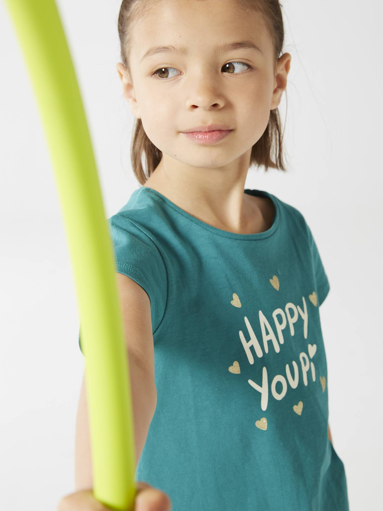Tee-shirt à message Basics fille corail