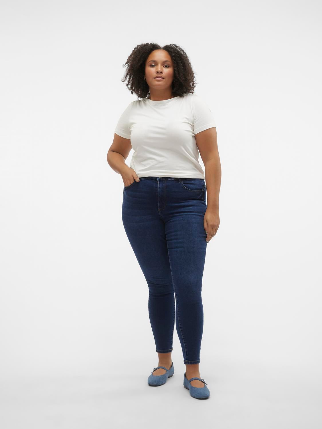 VMSOPHIA Hohe Taille Slim Fit Jeans