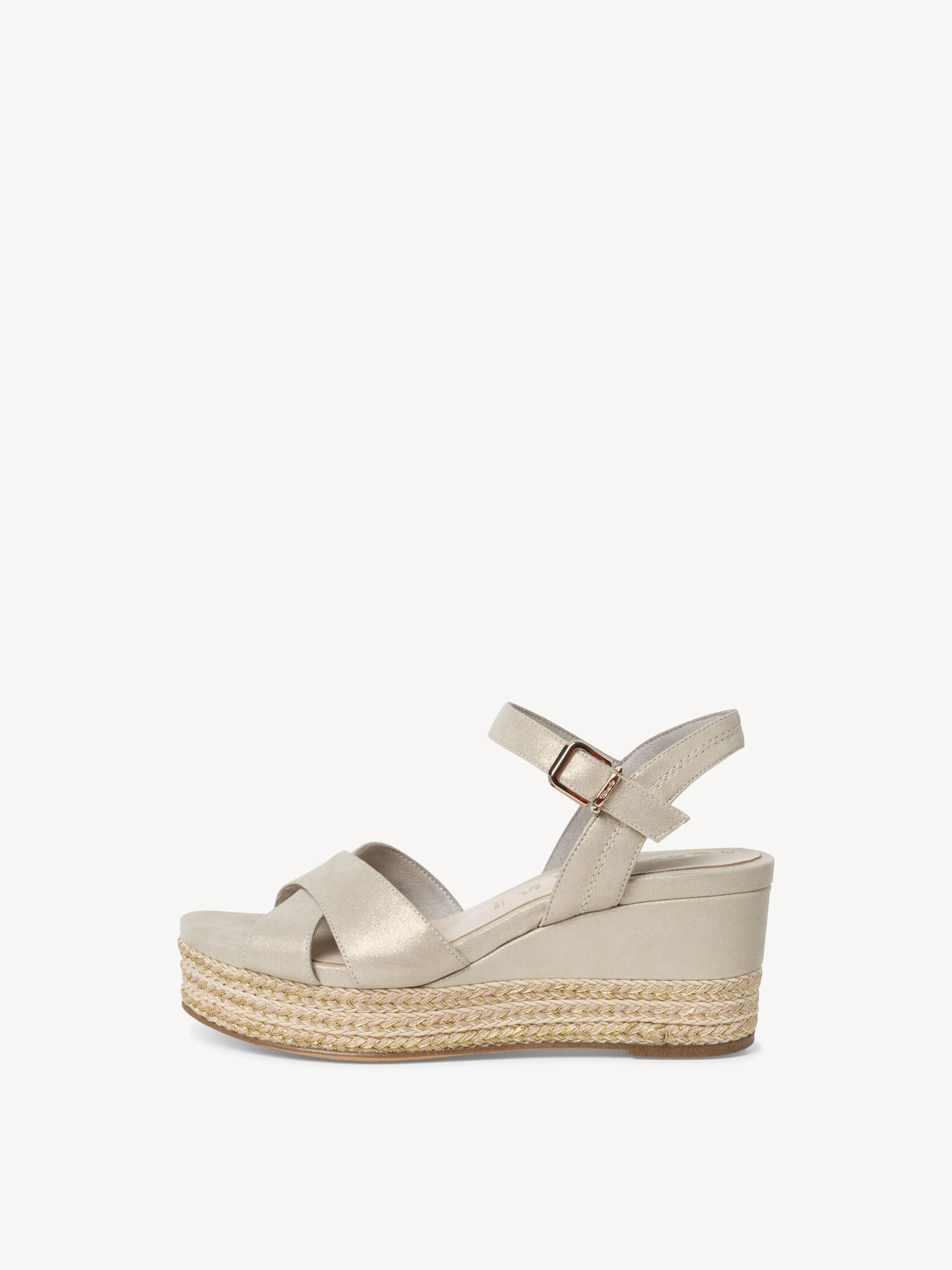 Sandale à talon en cuir - beige