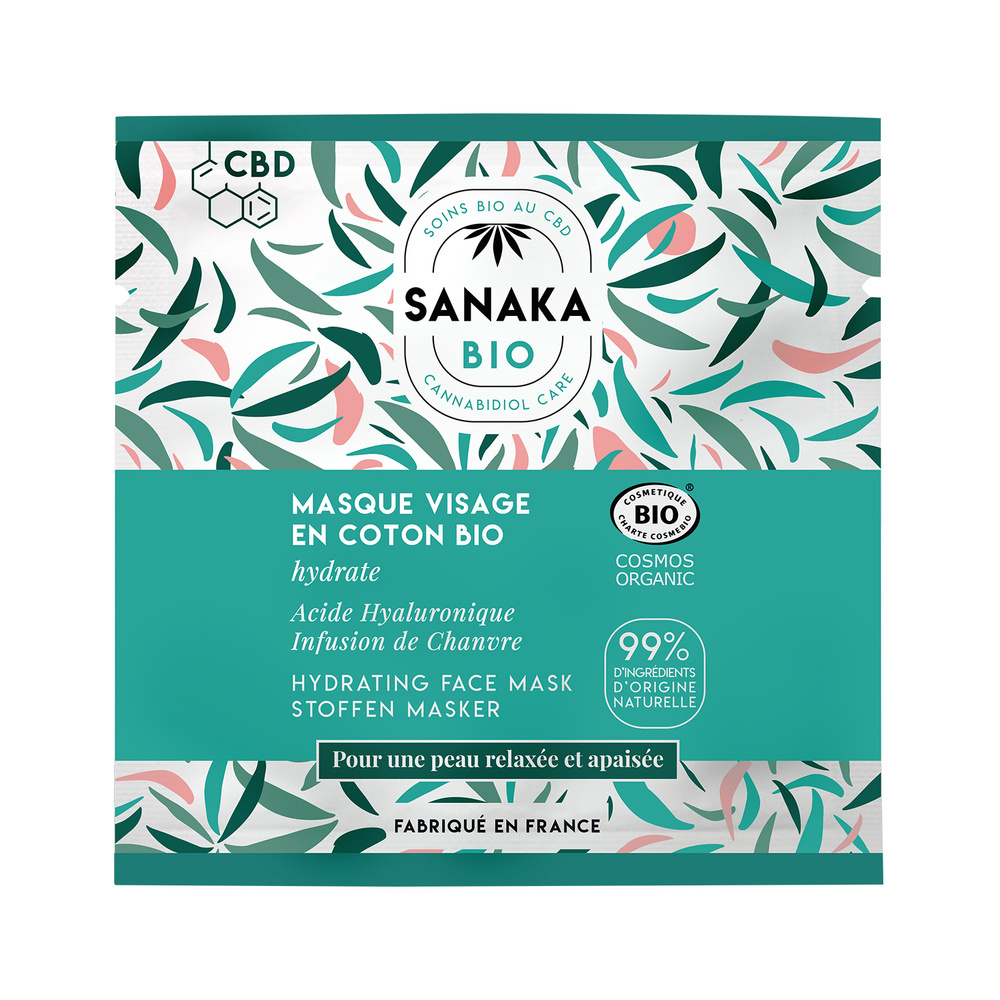 sanaka bio Masque visage à l'infusion de Chanvre -Certifié BIO COSMOS Masque