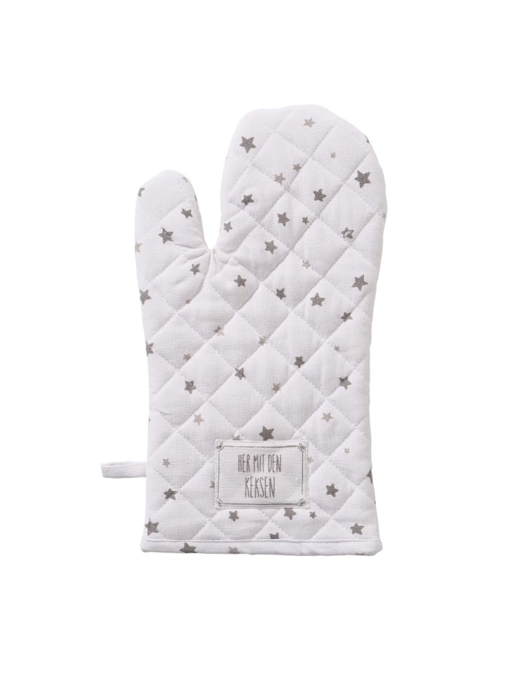 Boltze Ofenhandschuh HER MIT DEN KEKSEN Weiß mit Sternen günstig kaufen onesize