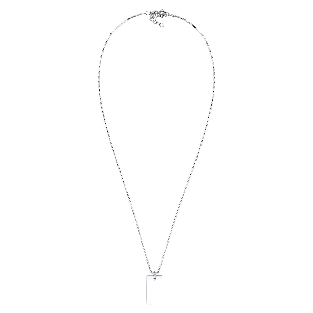 Elli Elli Collier Rectangle Pendentif Géo Basic Minimal Collier Femme - (925/1000) Arg Bijoux