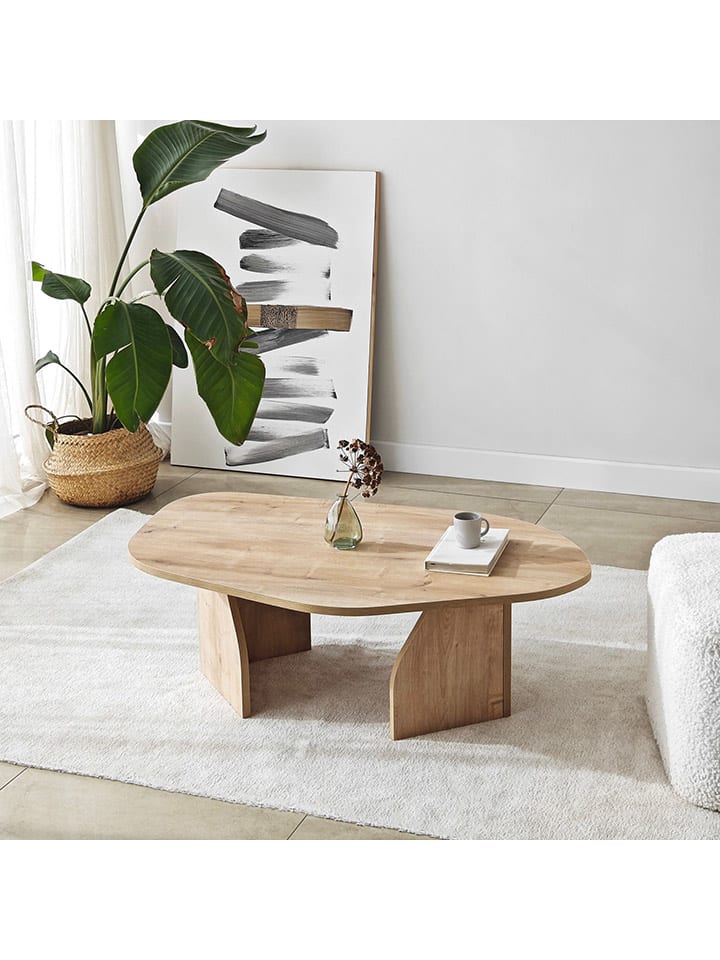 Evila Couchtisch ''Rock'' in Hellbraun - (B)100 x (H)35 x (T)60 cm günstig kaufen onesize