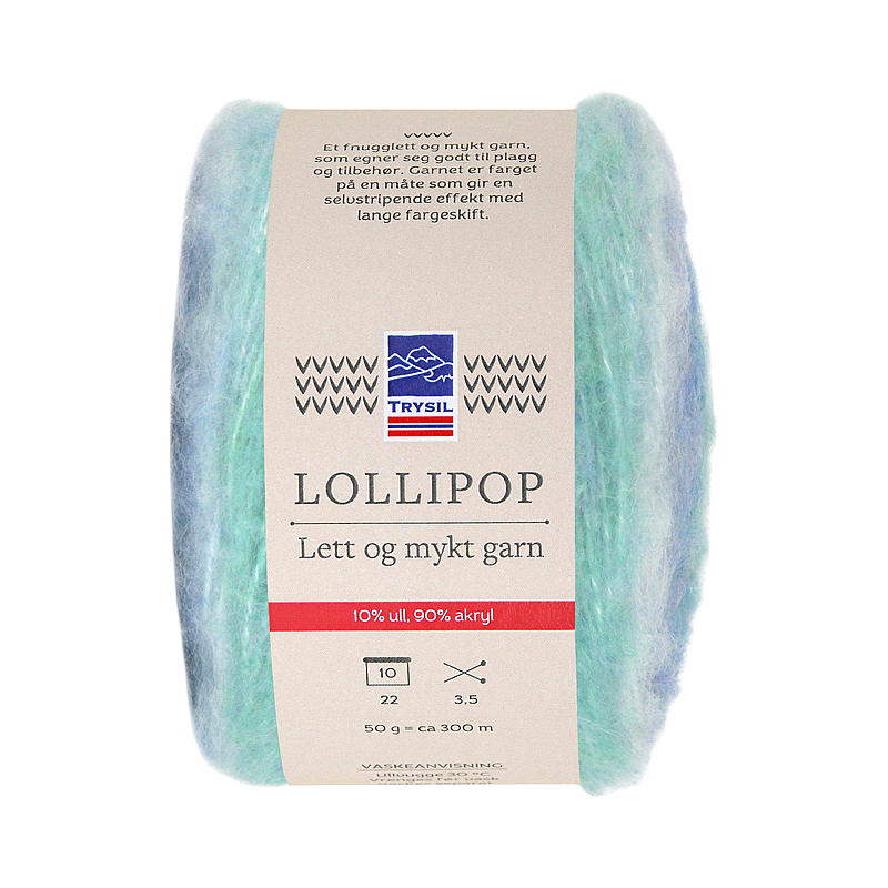 Garn Lollipop blå/lavendel/turkis gradert