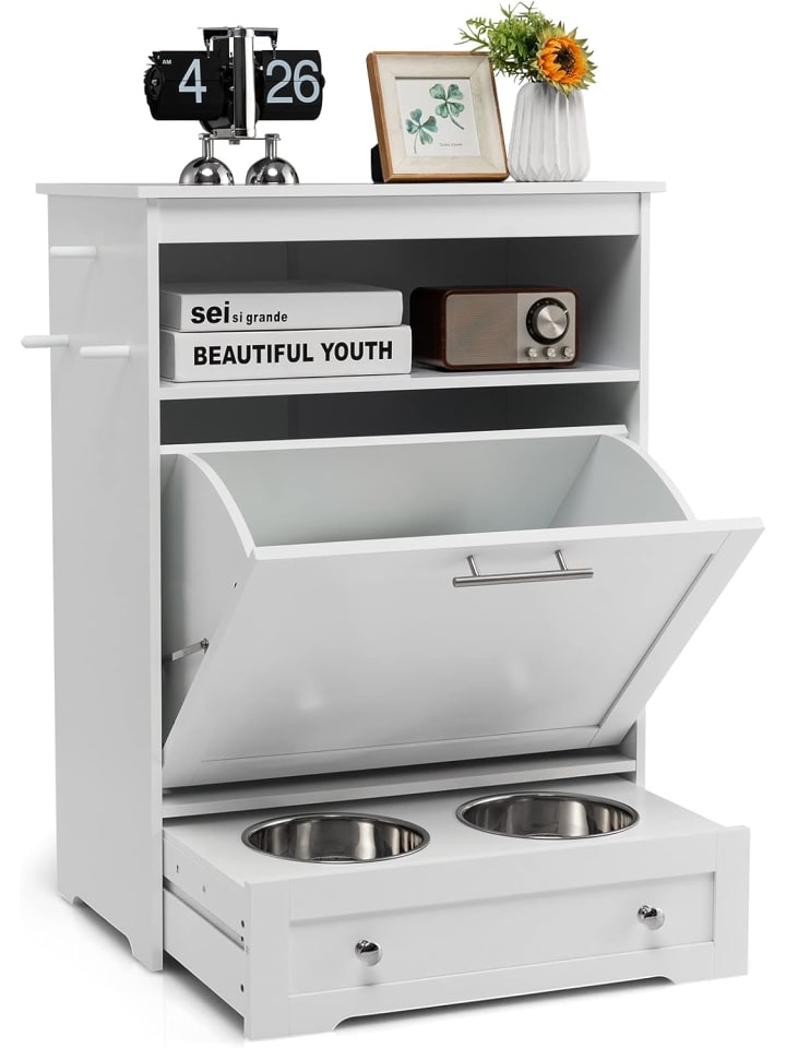 COSTWAY 2 in 1 Haustier-Futterschrank in Weiß günstig kaufen onesize