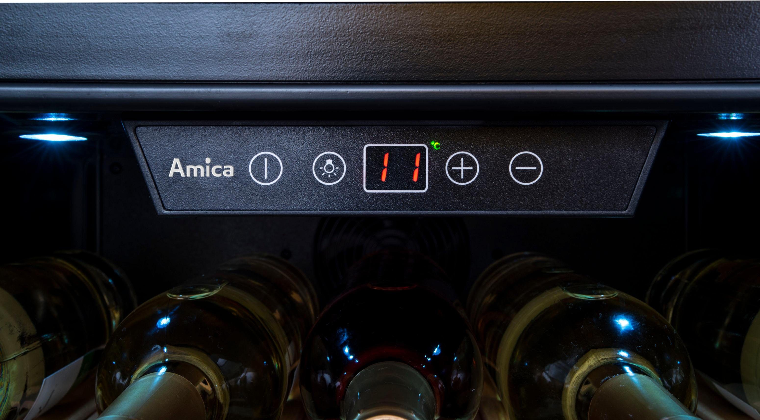 Amica Einbauweinkühlschrank WK 341 210 S, für 40 Standardflaschen á 0,75l,LED-Beleuchtung