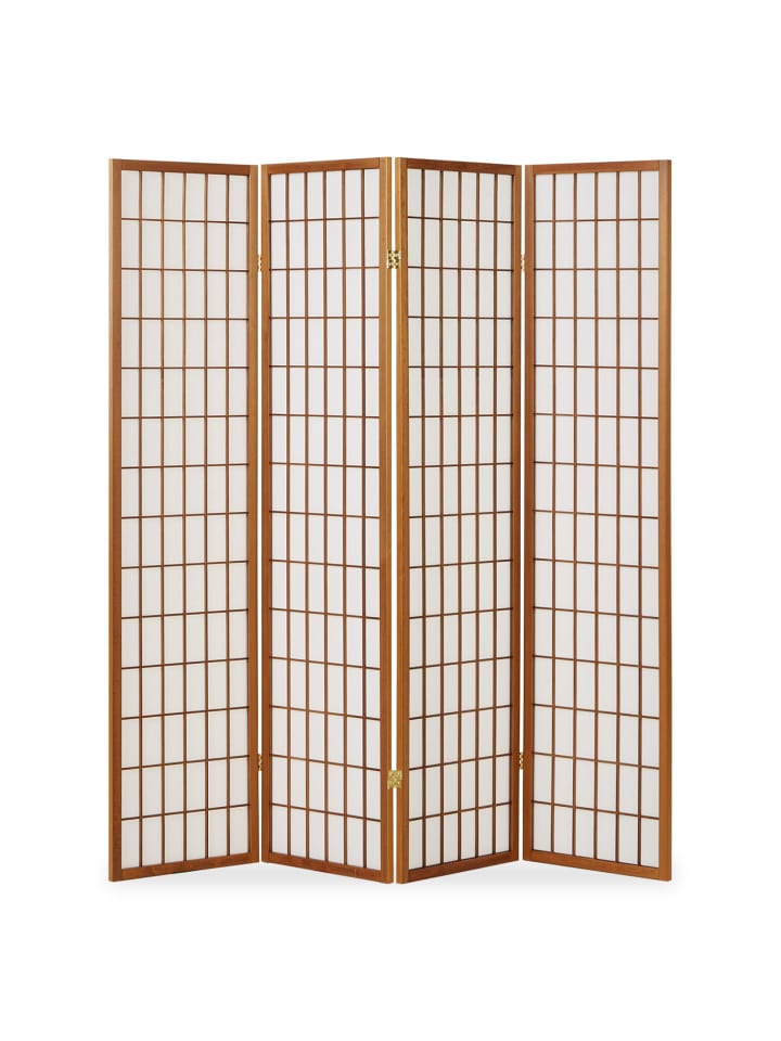 Homestyle4u 4-tlg. Paravent in Braun 176x175 günstig kaufen onesize