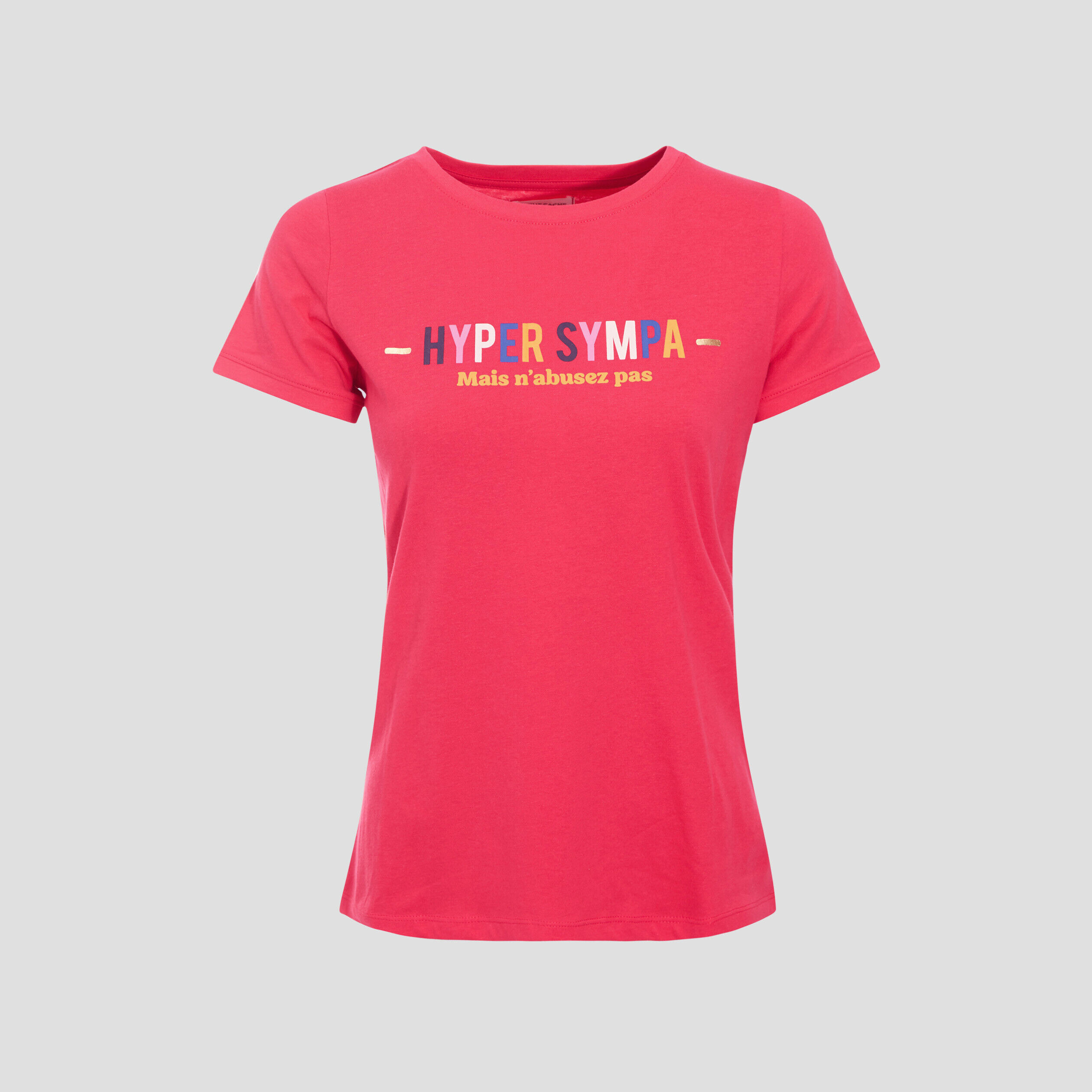 T-shirt manches courtes rose vif femme | Cache Cache