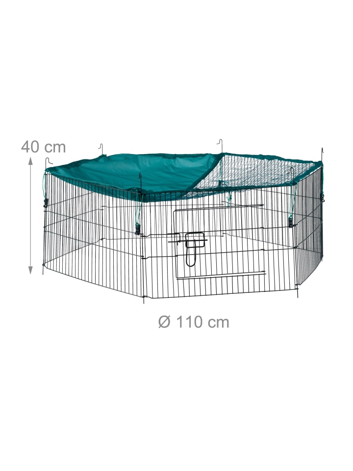 relaxdays Freilaufgehege mit Netz-Abdeckung in Grün - Ø 110 cm günstig kaufen onesize