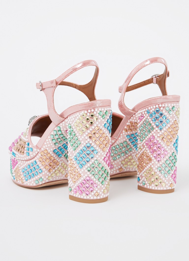 Sandale cu platformă Kensington de Kurt Geiger, decorate cu pietre.