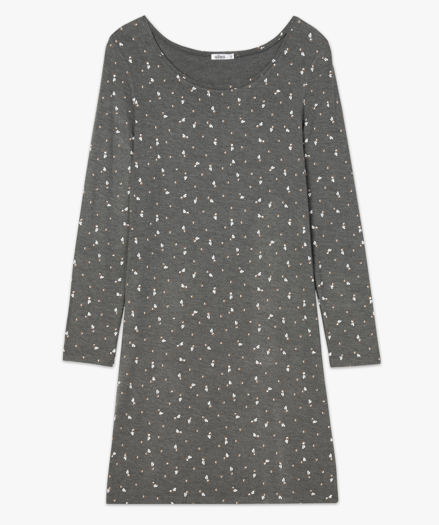 Chemise de nuit à manches longues femme imprime | GEMO