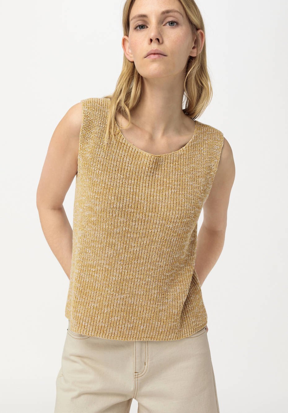 Pullover aus Bio-Baumwolle mit Leinen