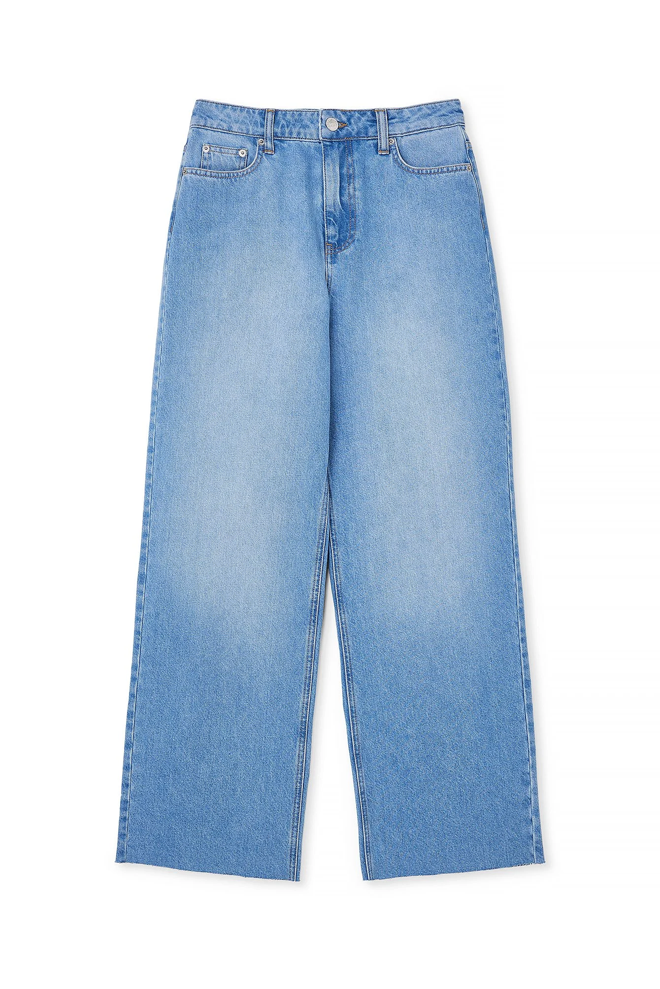 Gerade Jeans mit hoher Taille und Detail am Rücken