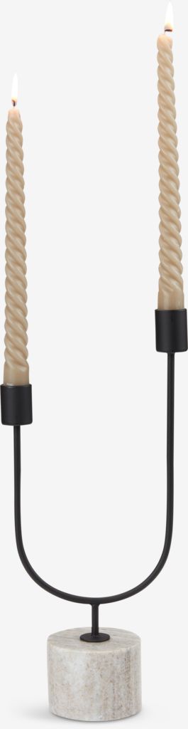 Castiçal KURT KURT, 15 cm de largura x 7 cm de comprimento x 33 cm de altura, preto
