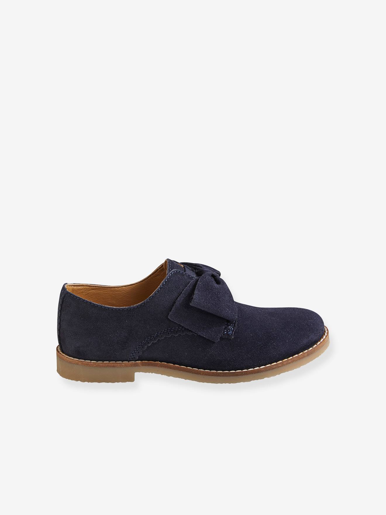 Bottines derby fille en cuir marine