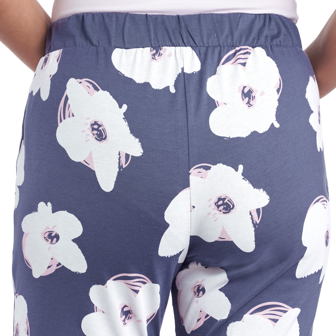 Damen Schlafhose mit großen Blumen-Motiven