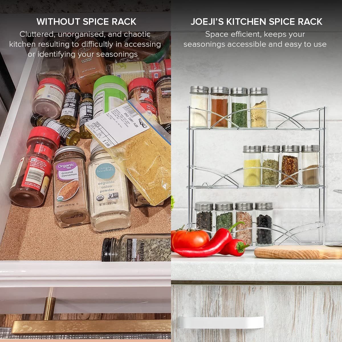 JOEJI’S KITCHEN Gewürzregal Gewürzregal Wand Freistehendes für Gewürz- und Kräuterregal