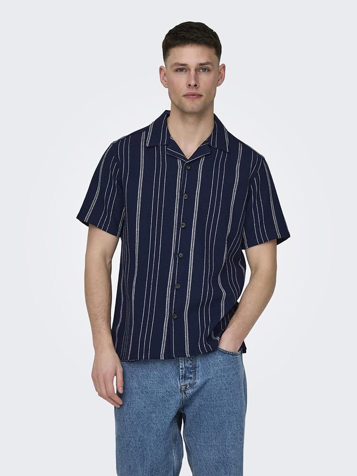 ONLY & SONS Hemd in Dunkelblau günstig kaufen