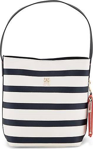 TOMMY HILFIGER Schultertasche ICONIC TOMMY BUCKET BAG STRIPES