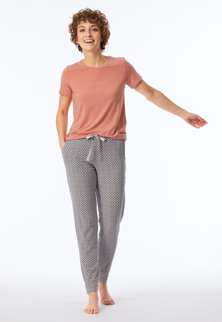 Hose lang Bündchen multicolor floral gemustert - Mix+Relax