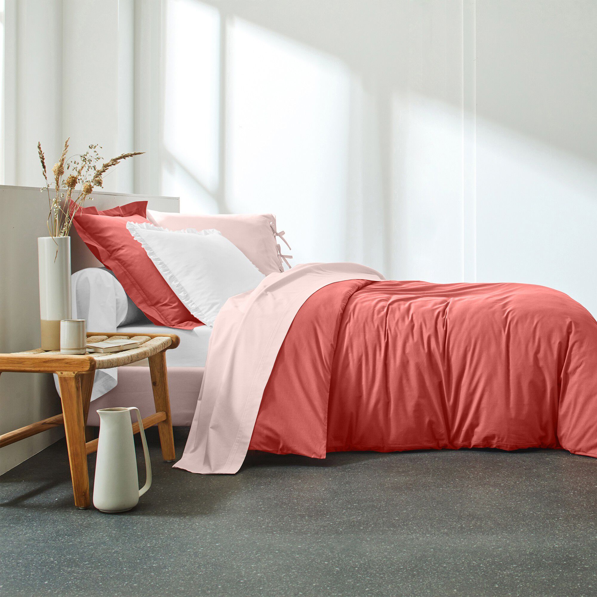 Linge de lit uni percale