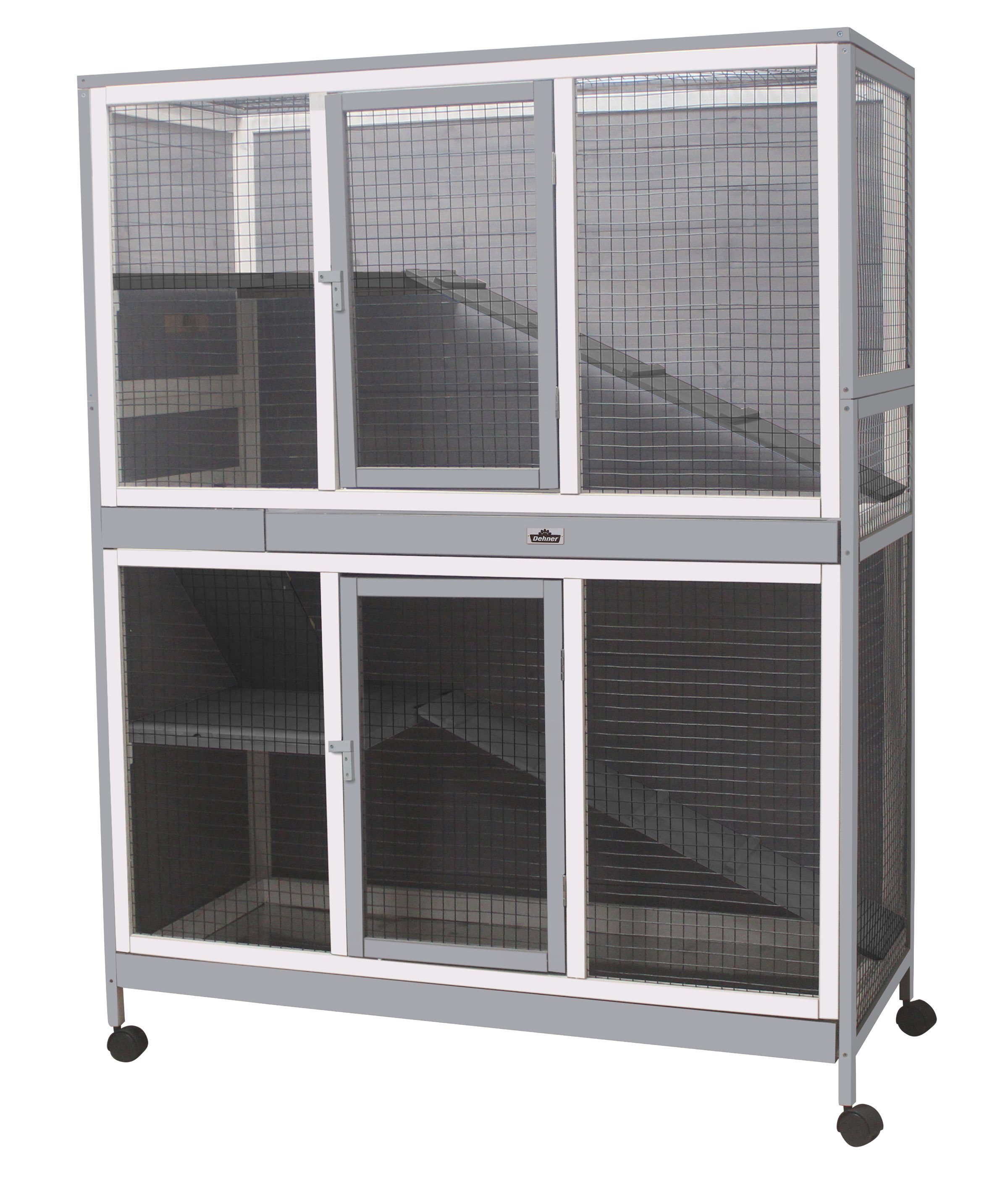Dehner Nagerhaus Nevio, 155 x 120 x 54 cm, Tannenholz/Metall, für Indoor-Einsatz
