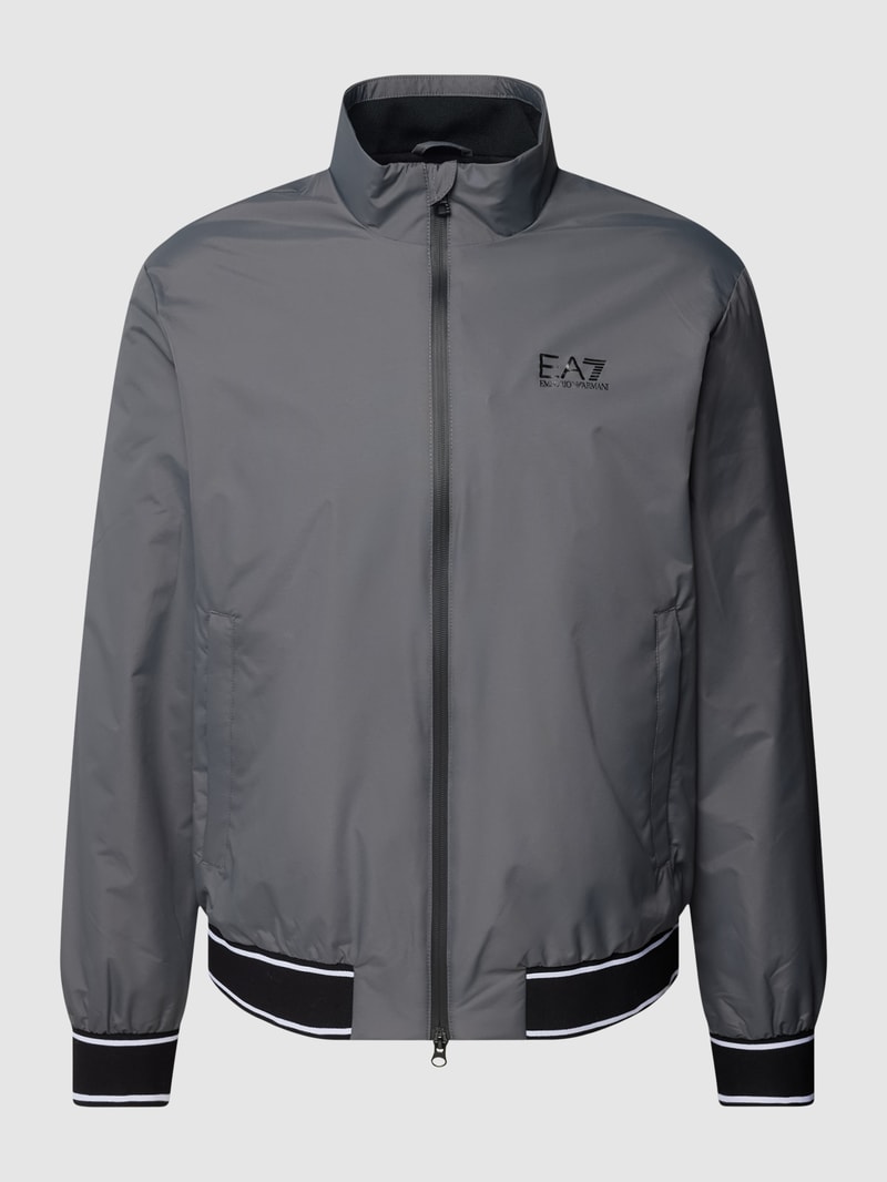 Blouson mit Stehkragen und Zweiwege-Reißverschluss in silber