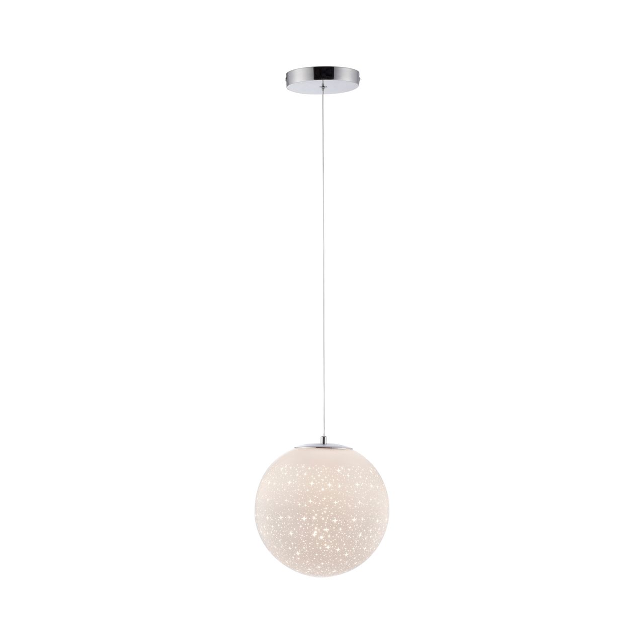 Paul Neuhaus LED Pendelleuchte BOLO, Sternenhimmeloptik, IP20, Chrom