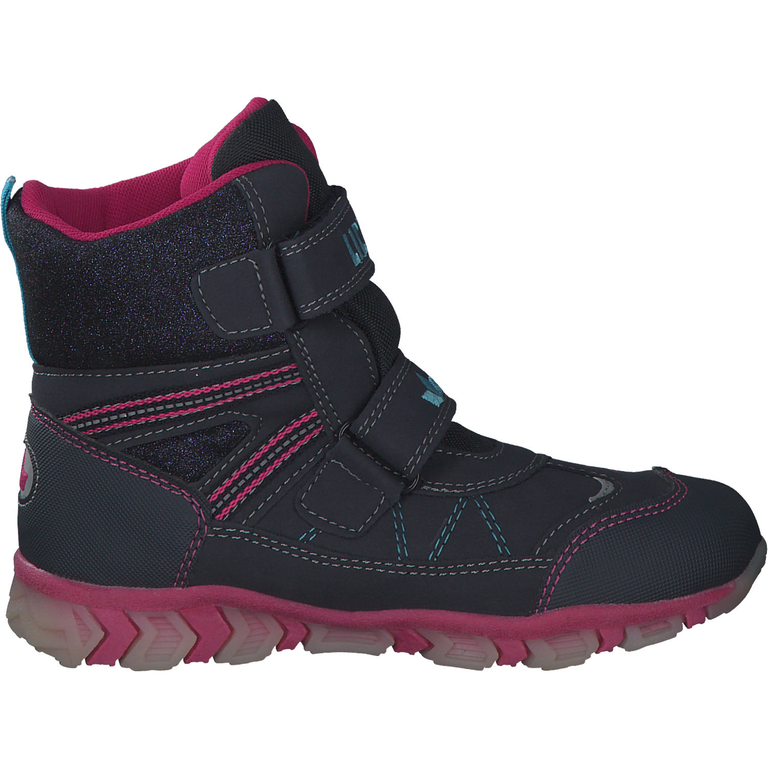 Geka Glitter V Blinky, Stiefel (Kinder), Kinder, marine/türkis/pink