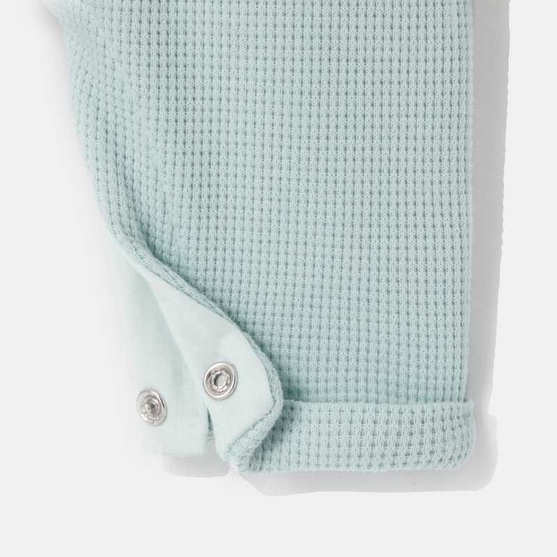 Salopette en coton nid d'abeille avec t-shirt intégré turquoise naissance Absorba