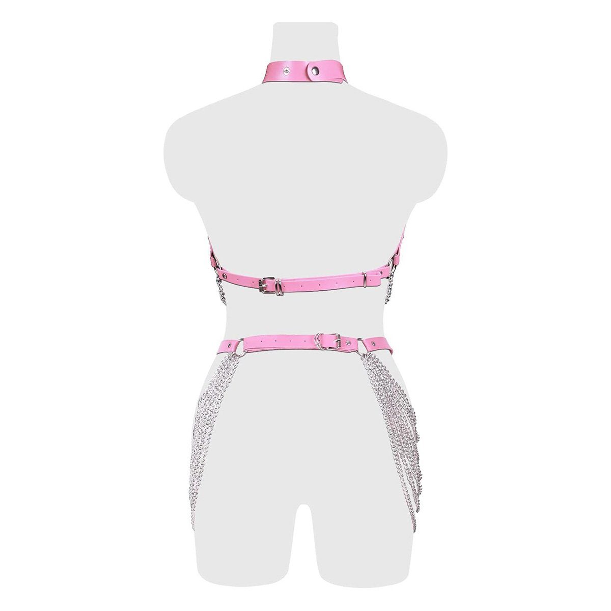 götäzer Kettengürtel Punk Clothing Halter Collar Accessories Harajuku Goth Underwear Stilvolles Zubehör für den punkigen Look - Halsschmuck und Unterwäsche