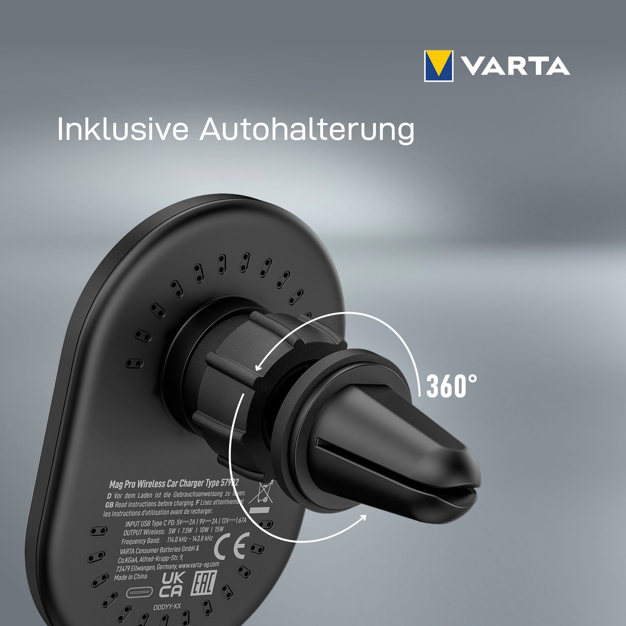VARTA Mag Pro Wireless Car Autobatterie-Ladegerät