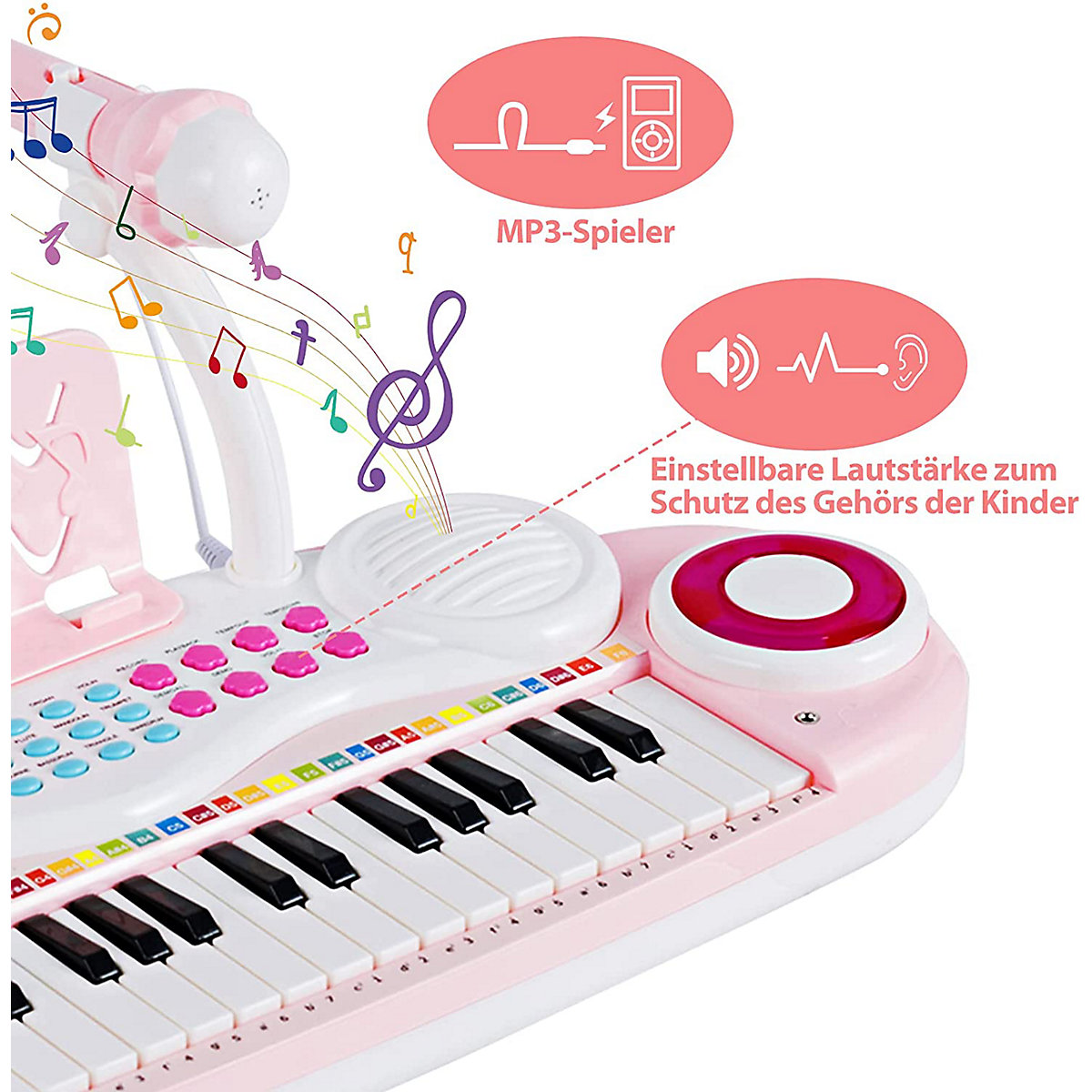 Keyboard mit Hocker & Mikrofon