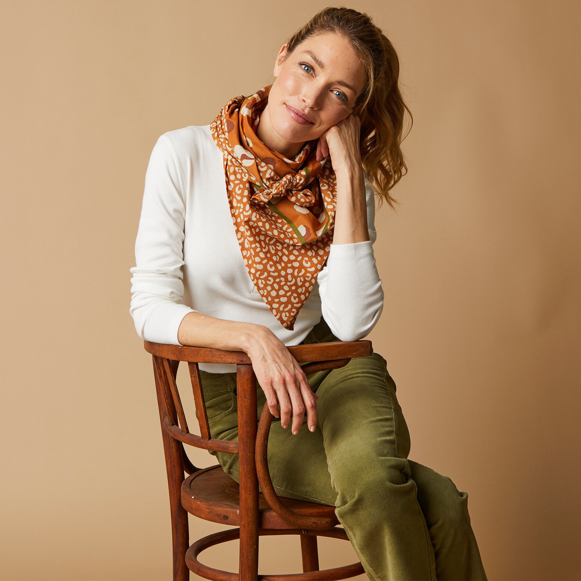 Foulard carré imprimé Savana
