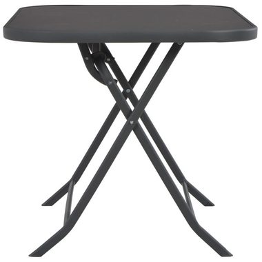 vidaXL Gartentisch Klappbarer Gartentisch Grau 100 x 75 x 72 cm Glas und Stahl